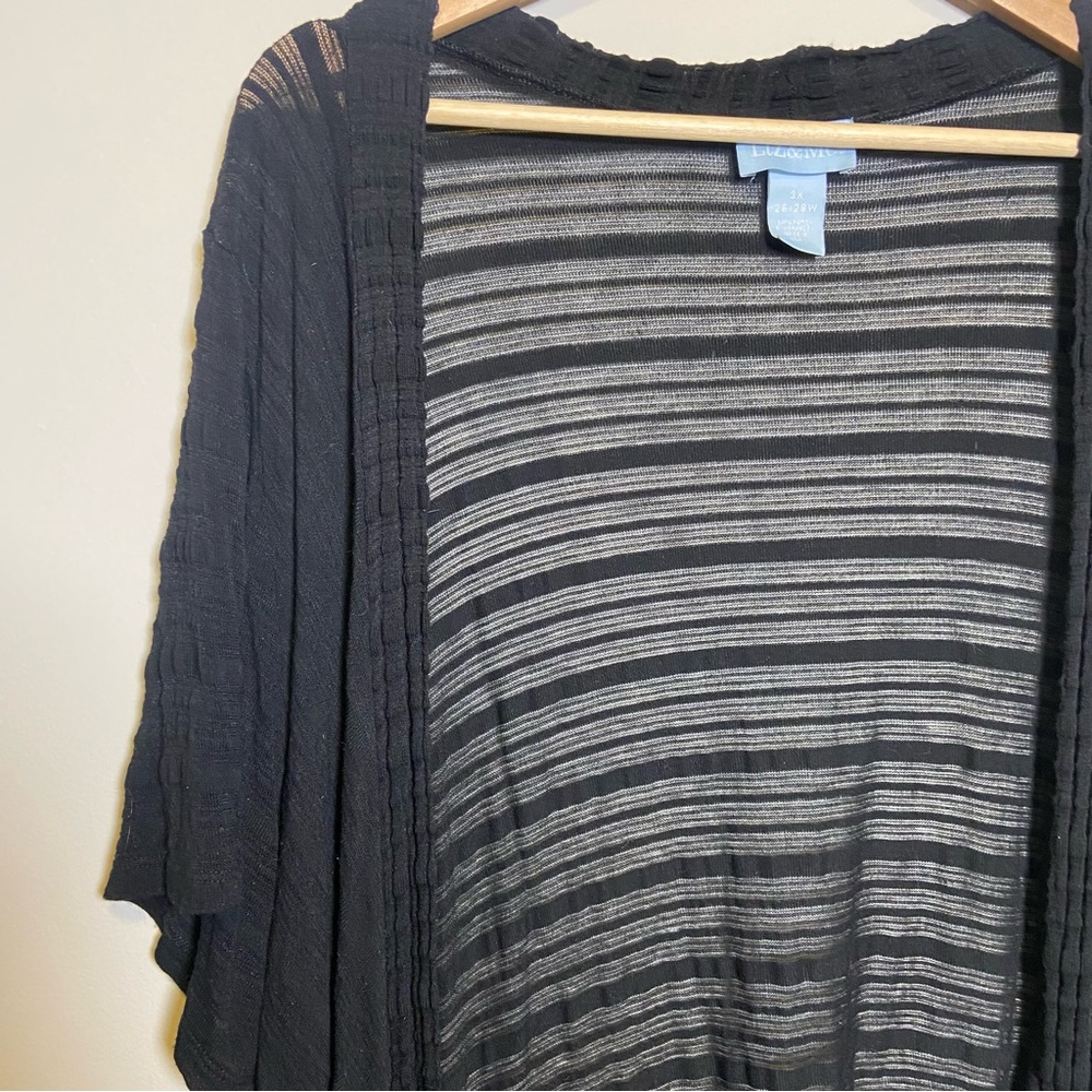 Liz & Me Black Short Sleeve Kimono Cardigan - Picture 4 of 6